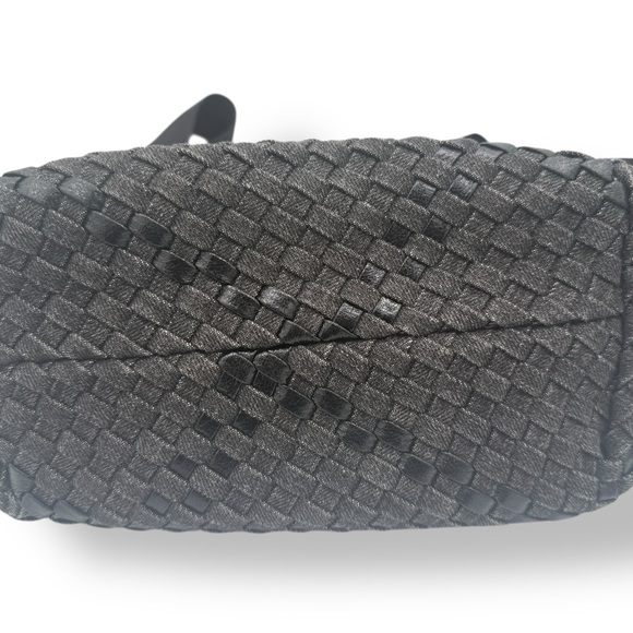 Haute Shore Woven Small Tote Purse Bag Crossbody Top Handle Geometric‎ Black - Picture 5 of 14